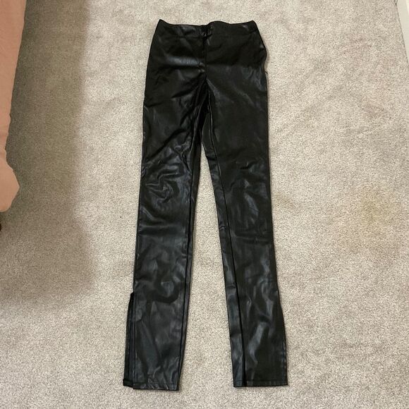 Sbetro Pants - SBetro Black faux leather pants size S, slim fit, high waist stretchy